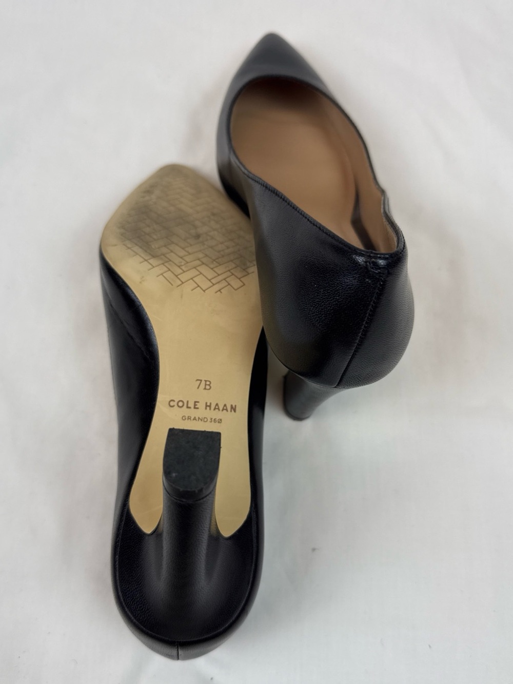 Cole Haan Mylah Classic Black Leather Pointed-Toe Pumps - Women - Picture 5 of 5